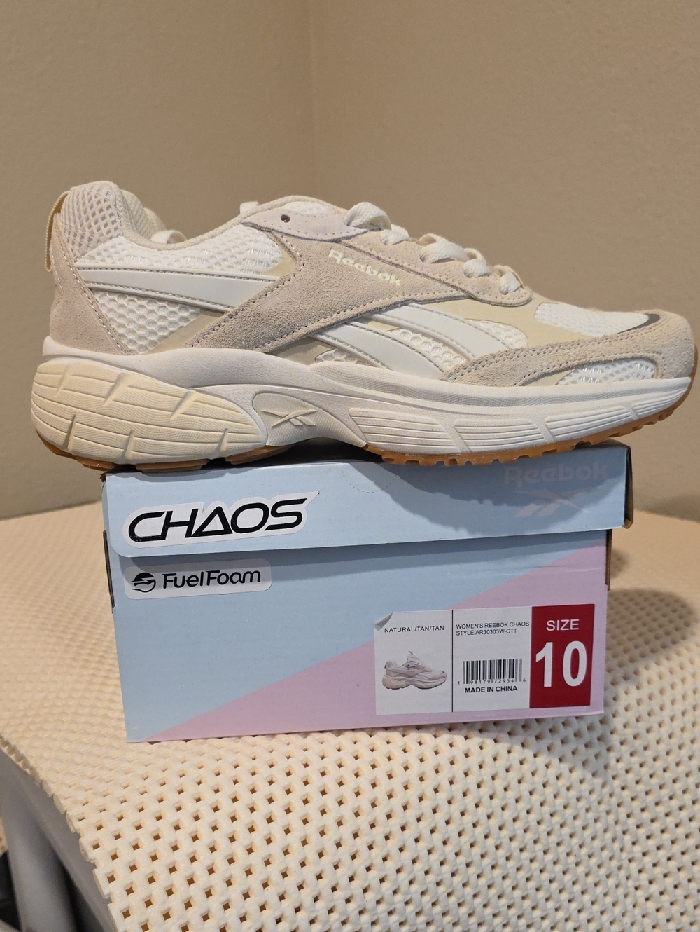 Reebok Women's Neutral/Tan Chaos Running Sneakers